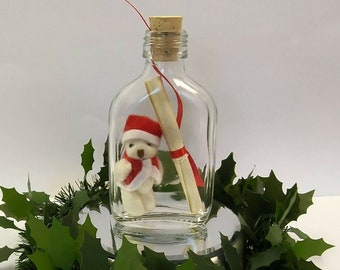 Christmas Gifts, Santa Teddy Message in a Bottle Gift