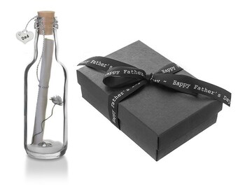 Fathers Day Gifts, Personalised Message Bottle Gift for Dad