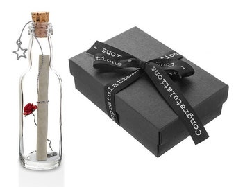 Congratulations on Passing your A-levels, GCSE Exams Personalised Message in a Bottle Gift