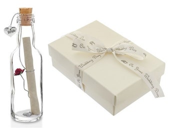 Bride Gift Wife to be Personalised Message in a Bottle with Box Wedding Gift