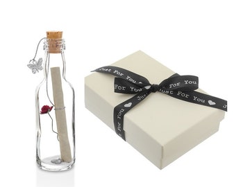 Wedding Anniversary Gifts | Personalised Message in a Bottle with Gift Box