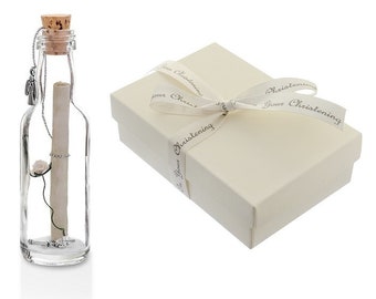 Personalised Christening Gifts for Boy or Girl Message in a Bottle with Gift Box