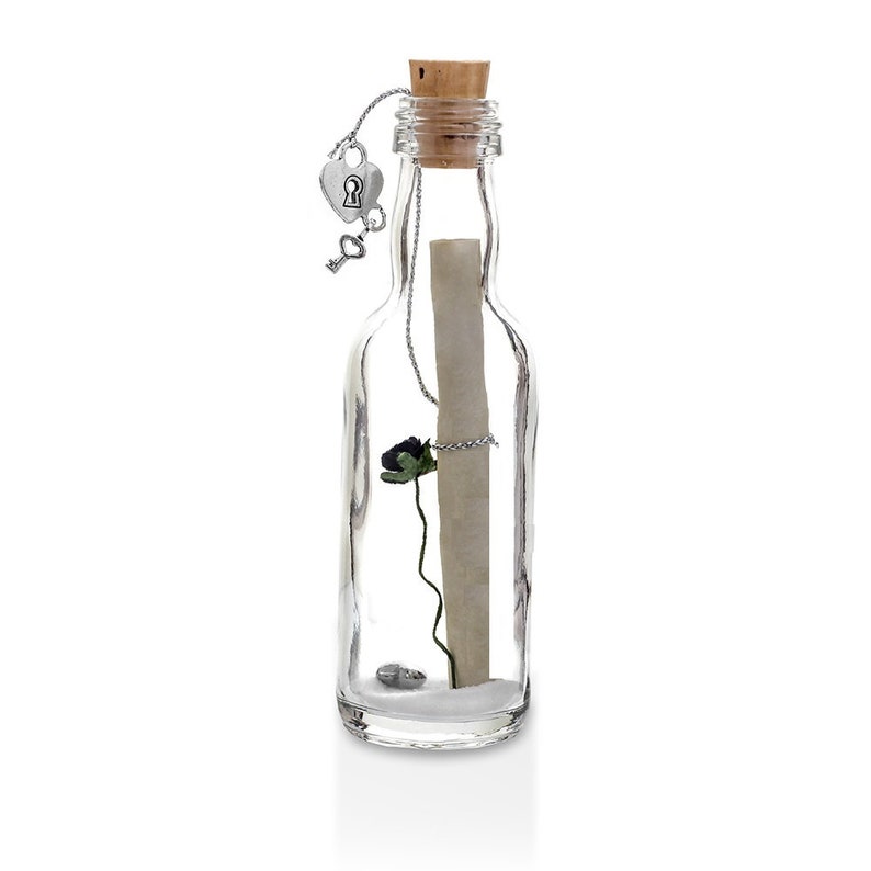 1st First Paper Wedding Anniversary Gift Personalised Message in a Bottle with Gift Box image 3