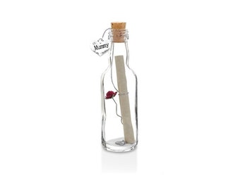Mothers Day Gift for Mummy, Personalised Glass Message in a Bottle Gift, 1st Mothers Day
