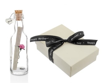 Personalised Mothers Day Gift for Mom, Message in a Bottle comes Gift Boxed
