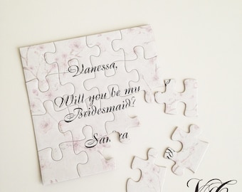 Personalized Bridesmaid proposal Will You Be My Maid of Honor puzzle Bridesmaid Invitation puzzle Be my Bridesmaid card Ask Bridesmaid