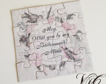 Personalized Bridesmaid / Flower girl proposal, Will You Be My Flower girl puzzle, Bridesmaid Invitation puzzle, Ask Bridesmaid, Flower girl