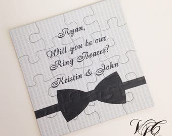 Ask Ring Bearer, Personalized Ring Bearer proposal, Will You Be Our Ring Bearer puzzle, Ring Bearer Invitation puzzle, Suit up card