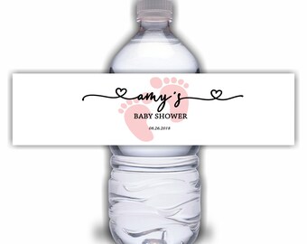 Baby Shower water bottle labels It's a Girl waterproof water bottle labels waterproof ink - price includes personalization and printing