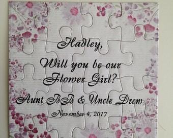 Will you be my Bridesmaid puzzle gift, Ask Flower girl puzzle proposal, Maid of Honor Invitation puzzle, Ask Bridesmaid card gift invitation