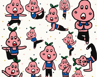 Clipart de árbol emoji lindo, conjunto de pegatinas para planificador, diseño kawaii dibujado a mano, imágenes prediseñadas de pegatinas para planificador - Alta calidad - Descarga instantánea