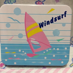 Citation Windsurf 80&#39;s vintage blue Tin. Japan. Vintage Stationery
