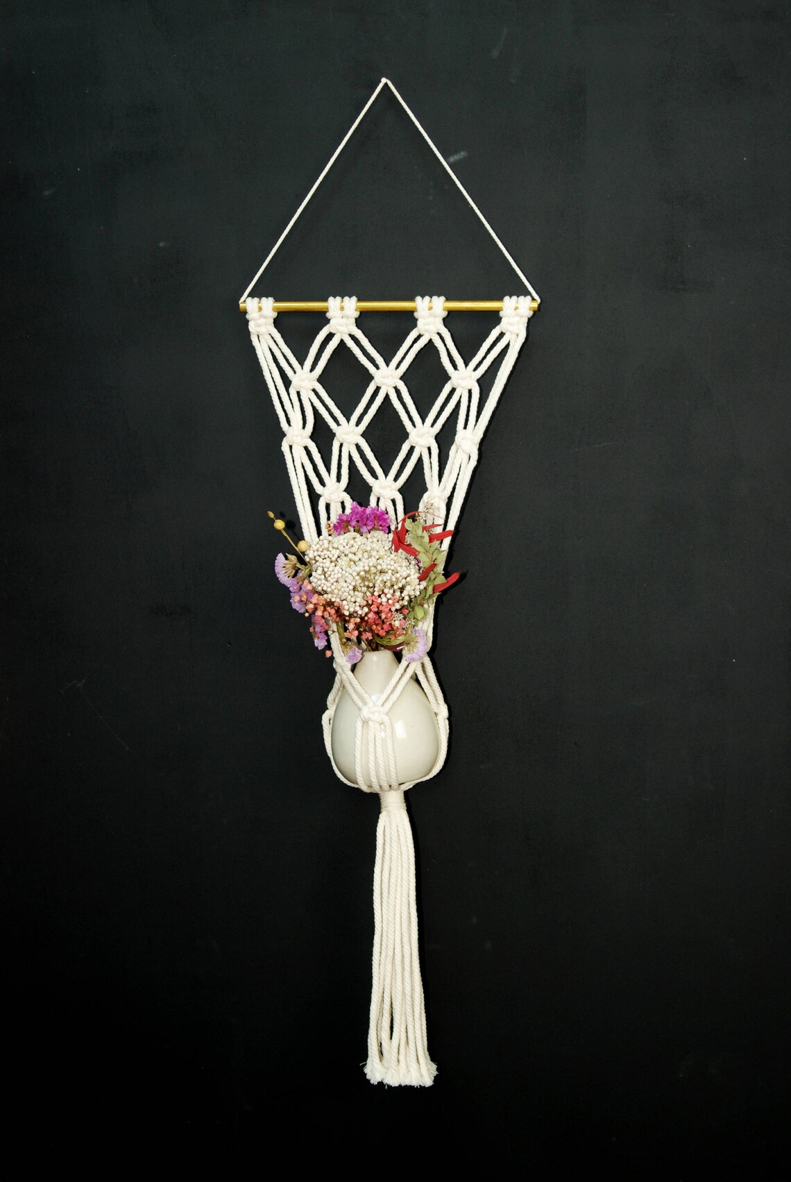 Hanging macrame vase Etsy