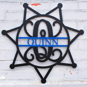 5-Point Sheriff/'s Deputy Badge Door Hanger; Custom Police Monogram; Police Themed Gift; Police Wall Hanger; Police Gift; Law Enforcment Gift