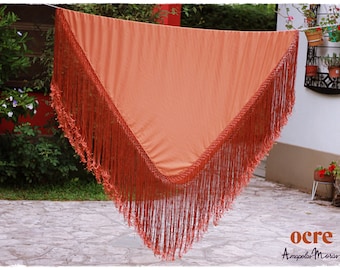 Piano shawl in Plain Silk, spanish dance, flamenco dance costumes. Hippie shawl, gipsy square shawl, bohemian shawl