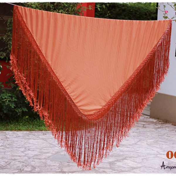 Piano shawl in Plain Silk, spanish dance, flamenco dance costumes. Hippie shawl, gipsy square shawl, bohemian shawl