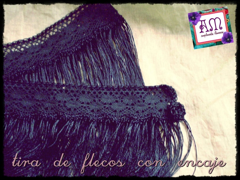 Strips Lace Fringed silk to cross. Flamenco Costumes image 4
