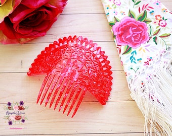 White Flamenco Hair Comb – Spanish Peineta, Dance Accessory 