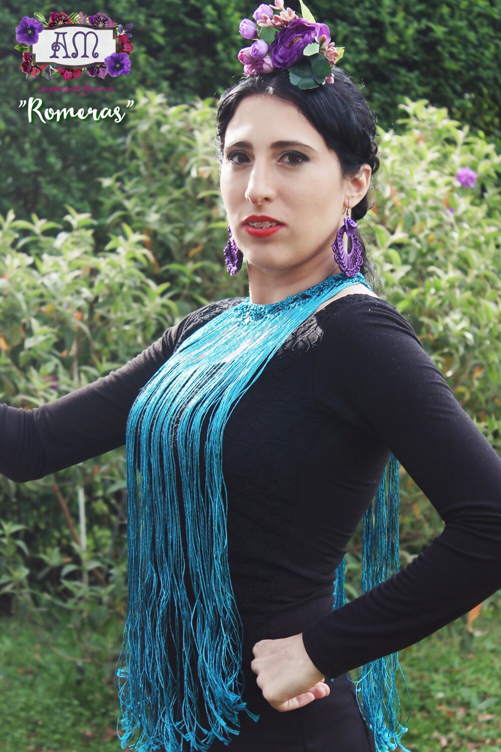 Collar de flecos para traje de flamenca mod. Zigzag » Hilos & Hilanderas
