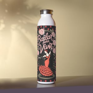 Flamenco Bottle Dancing for a Living Illustration Dance Rehearsals Medium Stainless Steel Water Bottle Flamenco Gifts Rehearsals