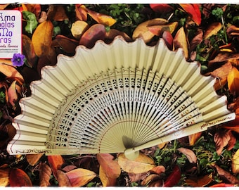 High range fretwork fan delicately filleting. Spanish Flamenco. Cream Green Color