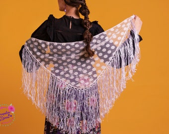 Polka dots Stretch tulle shawls . Limited Edition - Flamenco Spanish Gipsy Dancers
