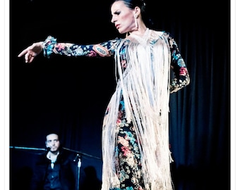 Tiras de Flecos de seda con Encaje para cruzar. Vestuarios Flamencos