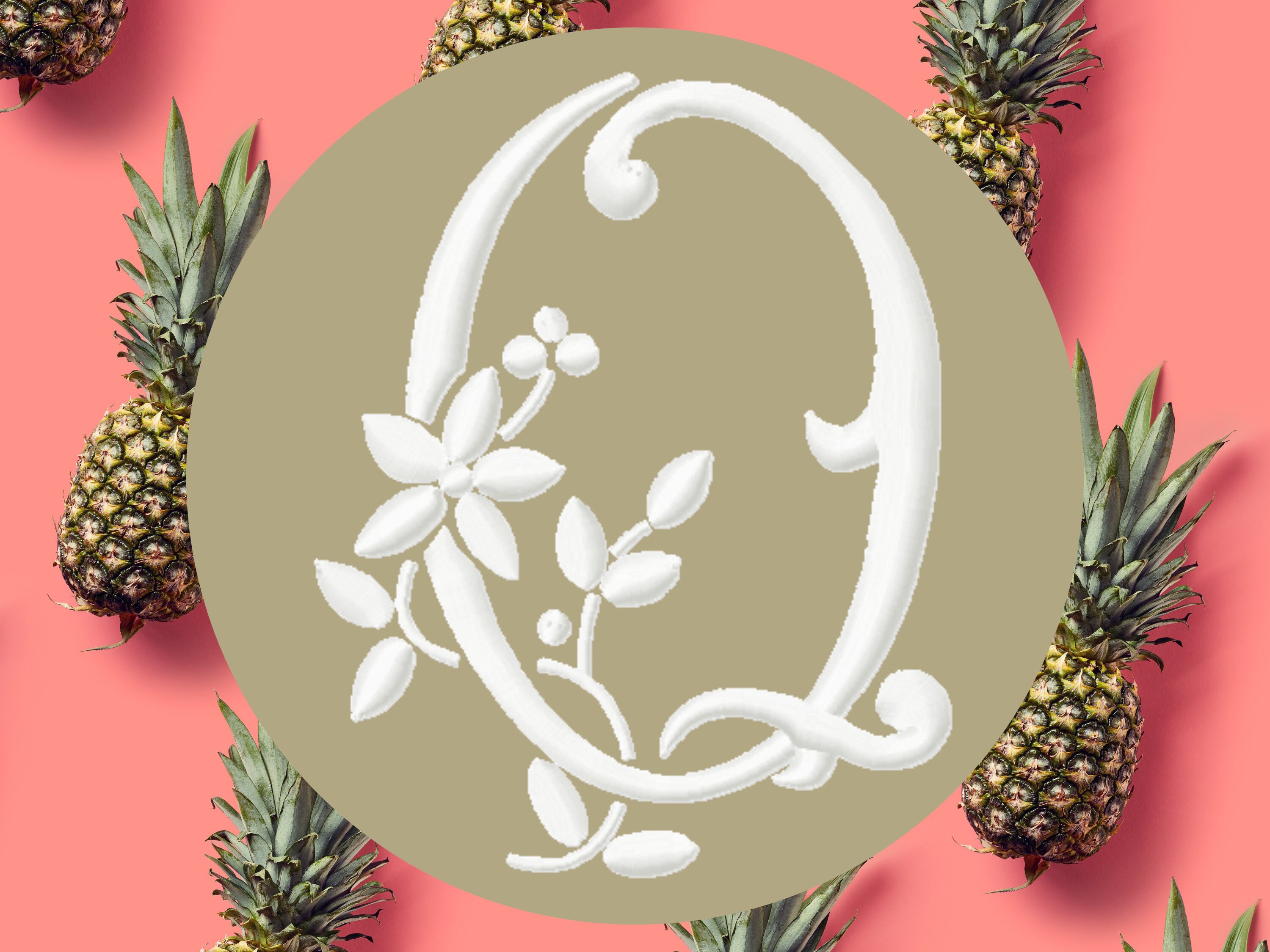 Monogram letter q 2 sizes machine embroidery file  etsy Monogram letter q 2 sizes machine embroidery file  etsy