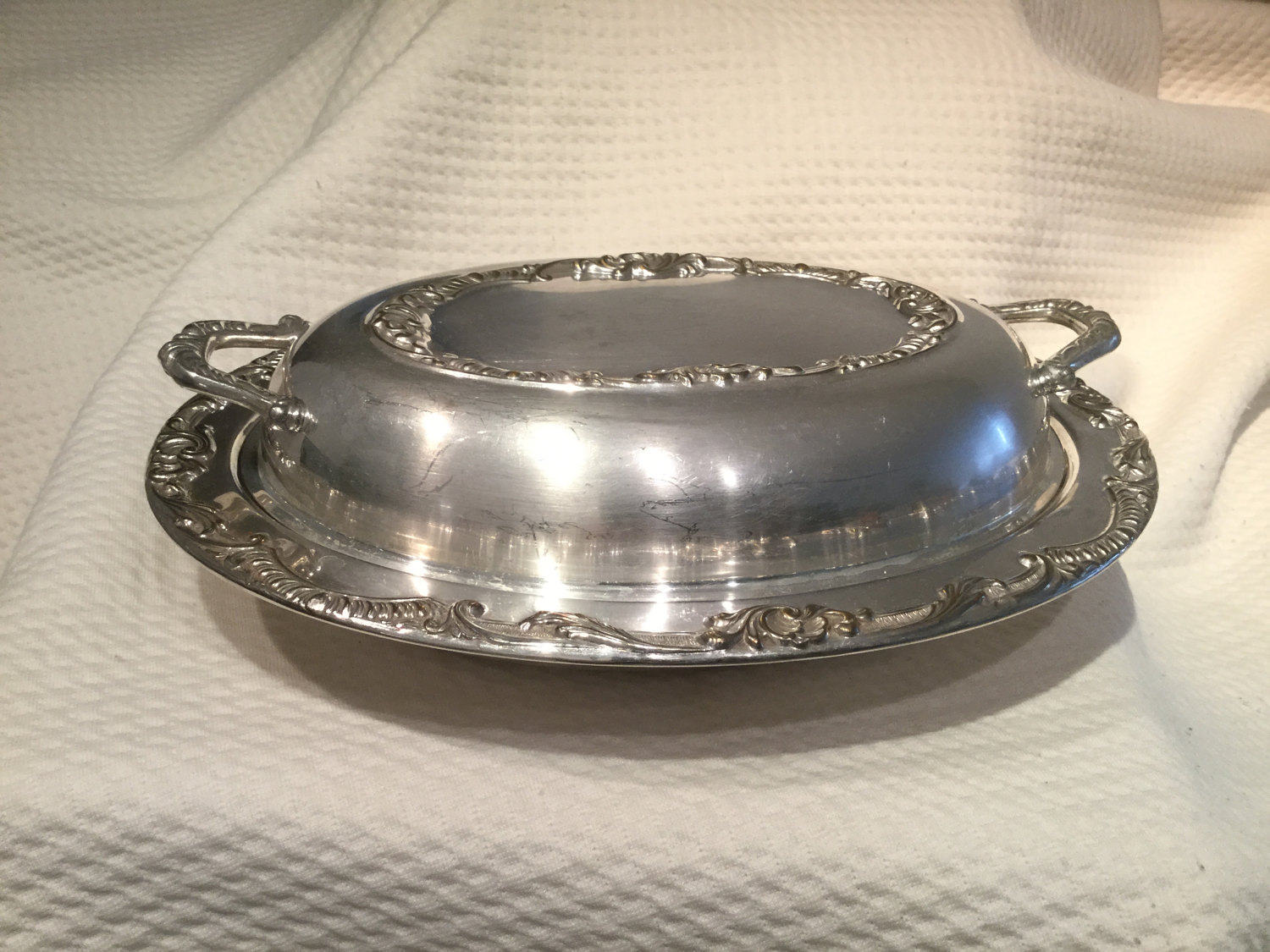 silver plated brass covered serving dish footed serving dish Etsy