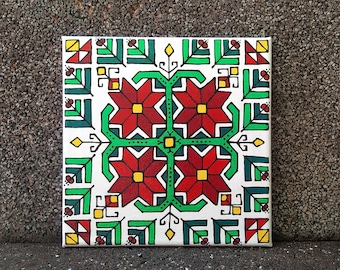 Painting, Bulgarian folk embroidery motif