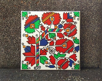 Painting, Bulgarian folk embroidery motif