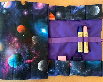 Roll case for wax crayons space universe starry sky stars sky