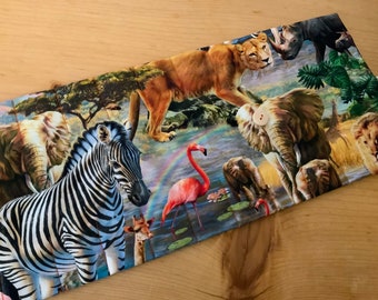Waldorf roll case for wax crayons animals in the jungle