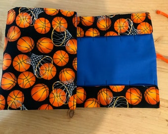 Roll-up pencil case for wax crayons basketball SINGLE PIECE