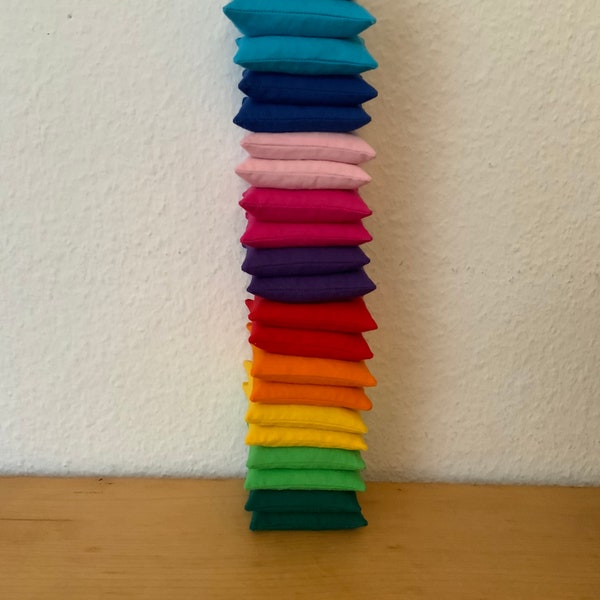 Reissäckchen 24 Stück Regenbogenfarben Jahreszeitentisch Ostern Adventskalender bauen spielen Therapie lernen