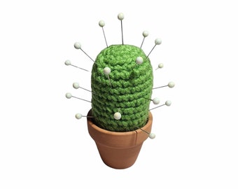Crochet cactus, cactus pincushion, little artificial cactus, fake succulent