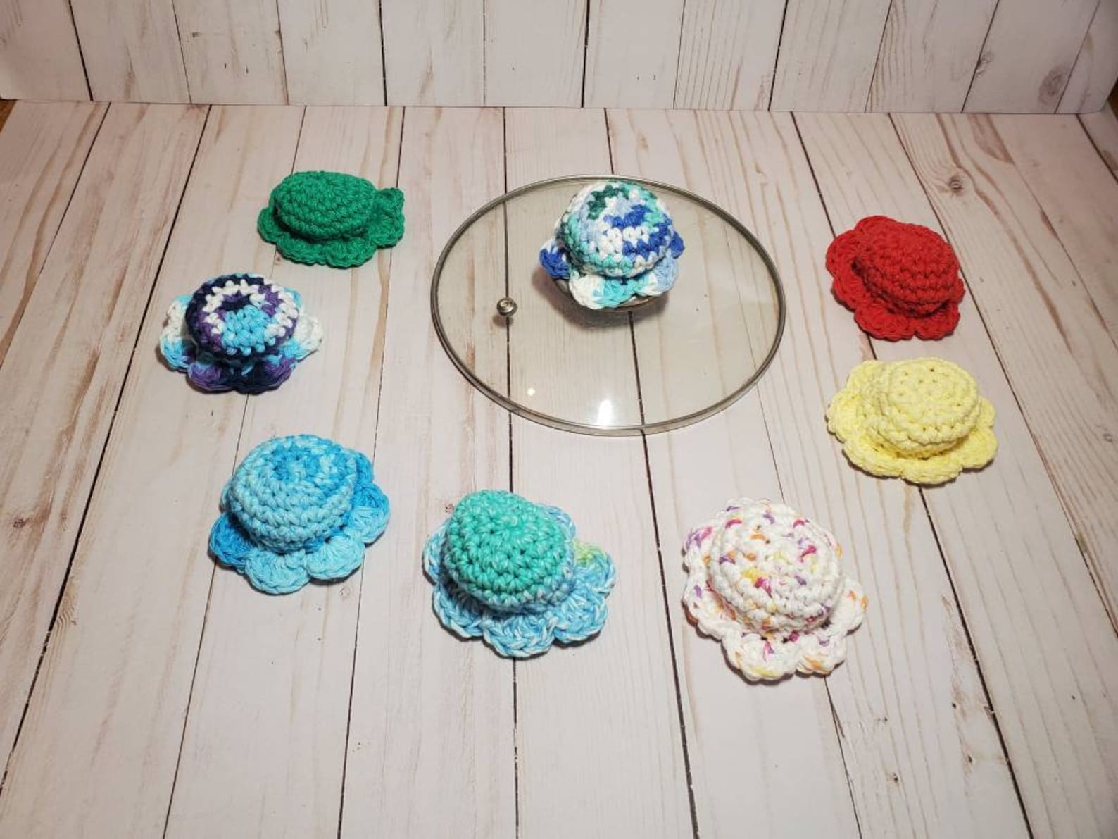 Pot Lid Cover Crochet Lid Protector Kitchen Pot Cover Etsy Canada