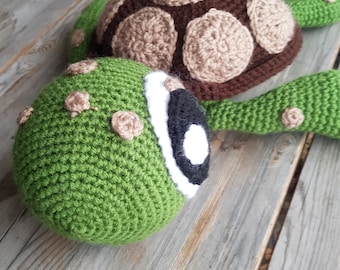 Crochet plush turtle, stuffed turtle