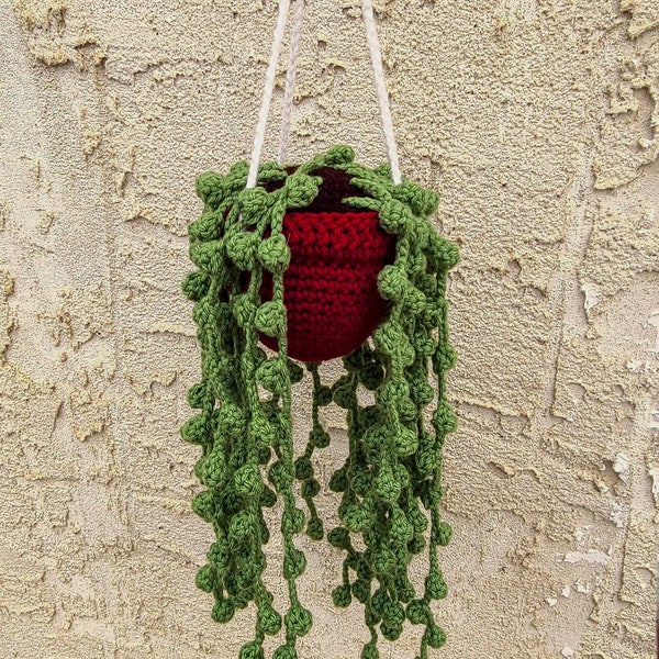 Crochet string of pearl plant, fake string of Pearl's, Crochet succulent, house plant, home decor