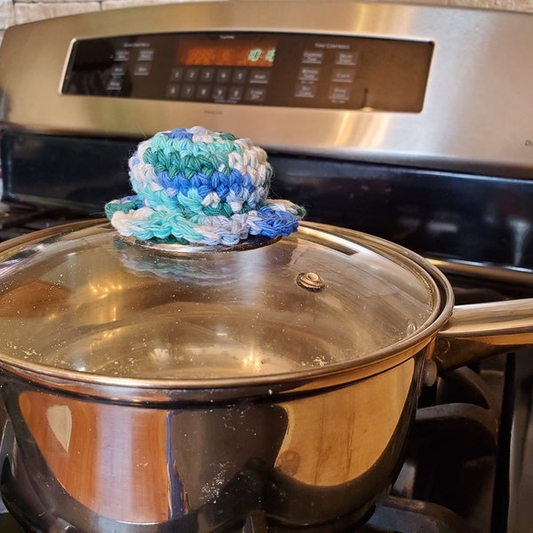 Pot lid cover, Crochet lid protector, Kitchen pot cover