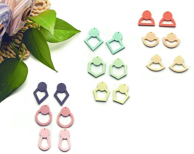 geometric pastel macrame earring findings