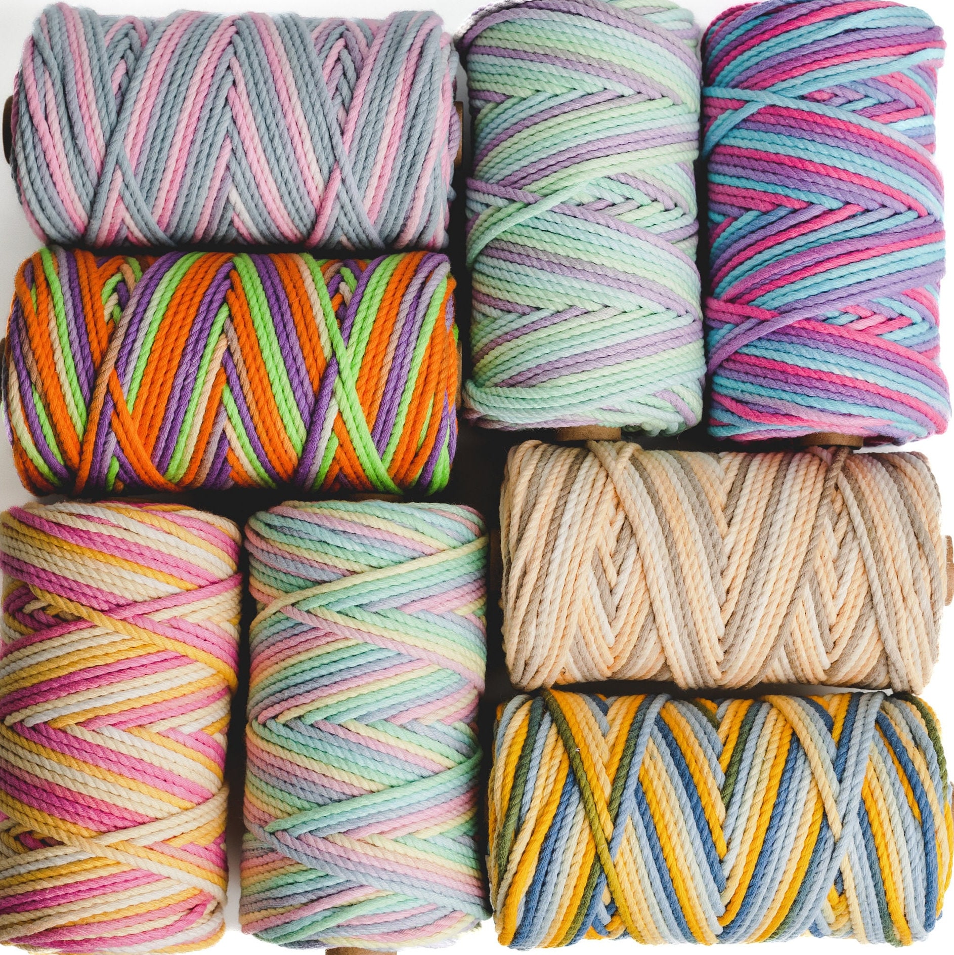 2mm Four-Strand Three-Color Braided Cotton Woven Rope Twist Jewelry line  DIY Hand Rope Lanyard