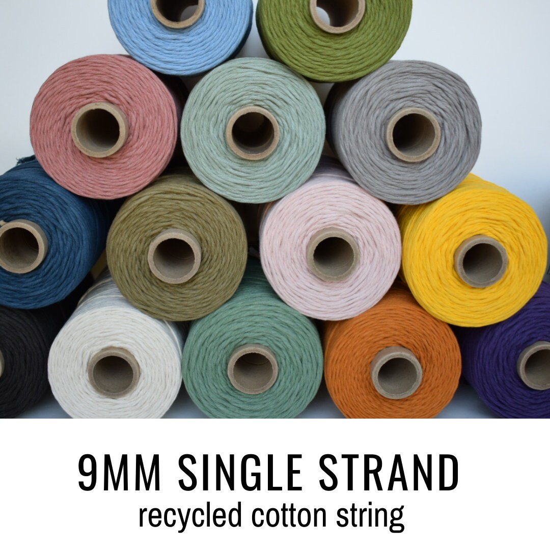 9mm recycled cotton string, macrame string, weaving warp, macrame cord