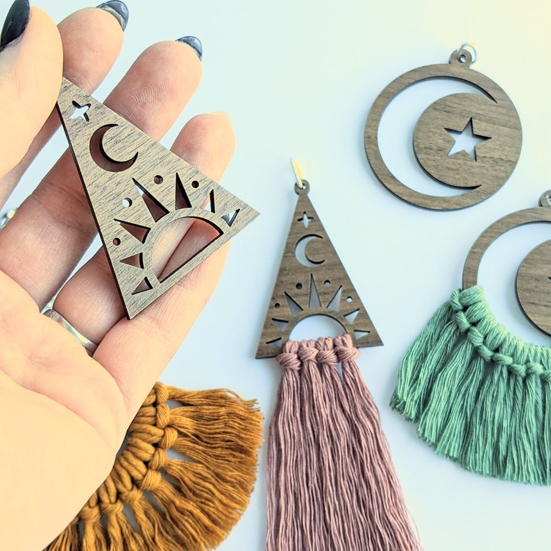 Diy Macrame Mirror Charms Macrame Findings Macrame Rear View Etsy