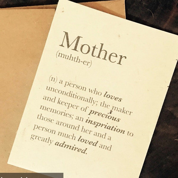 SEED PAPER! Mother Definition: Unique Mother's Day card