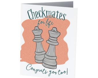CHECK- MATES for life! LGBTQ+  Two Queens! Shower / Wedding card