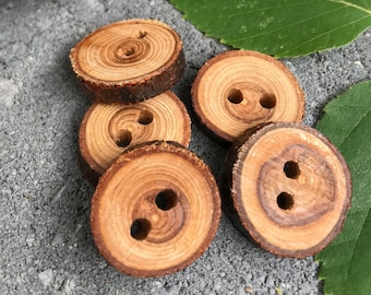 3/4"", 3/4 inch Tree Branch Wood Buttons (8-pack)