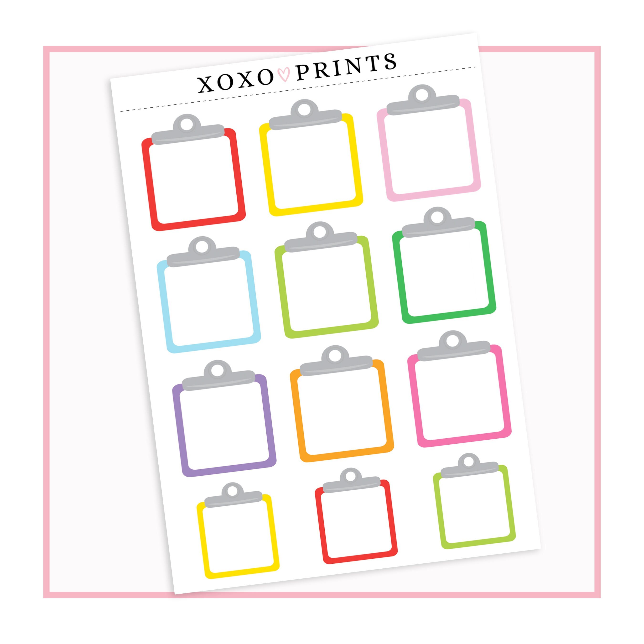 Clipboard Stickers Bright Colors Multi Color Planner Etsy