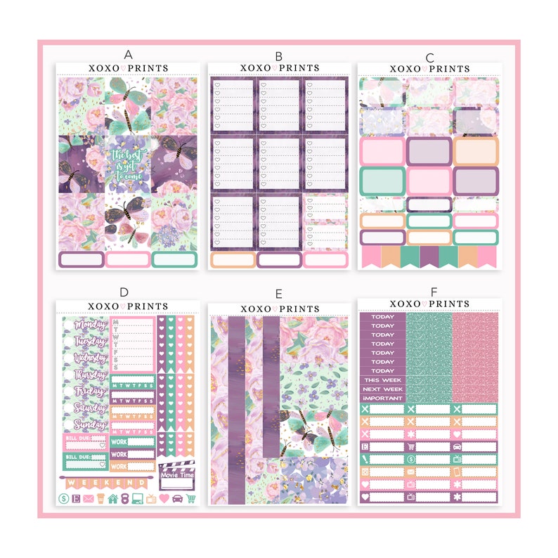 Vertical Erin Condren Planner Weekly Kit Flourish | Etsy