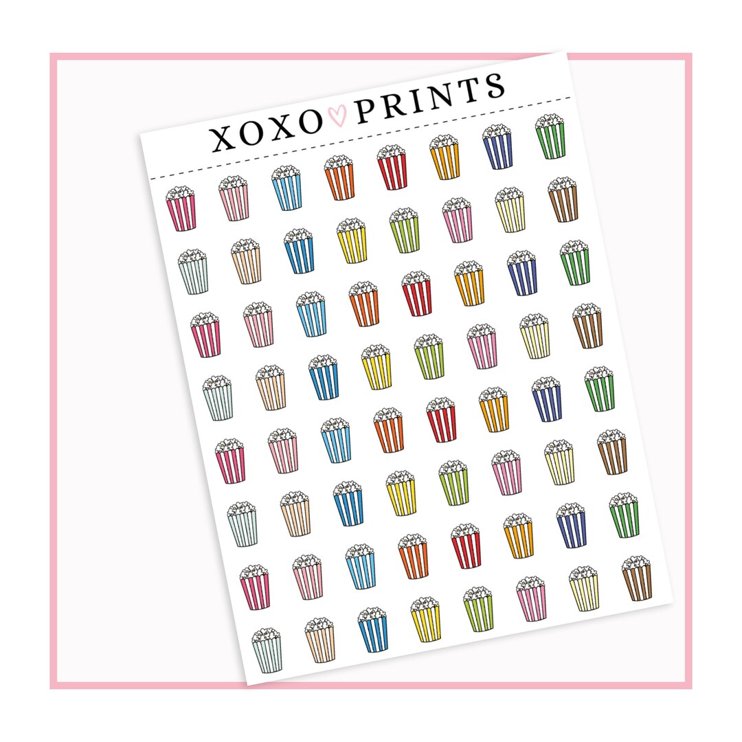 Popcorn Food Stickers Small Icon Planner Stickers Icon - Etsy